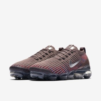 Nike Air VaporMax Flyknit 3 - Női Utcai Cipő - Lila/Piros/Kék/Metal Titán